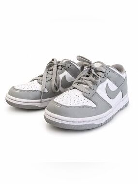 Nike Dunk Low Grey White Youth Size 5Y EUC Barely Worn